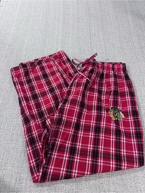 NHL Red Plaid Pajama Loungewear Pants Chicago Blackhawks.  Size XL